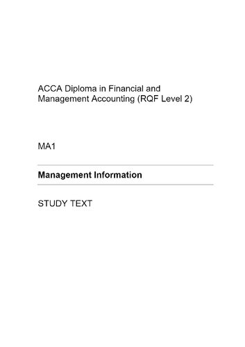 ACCA Diploma in Financial and Management Accounting (RQF Level 2) (PDF/EPUB Version)