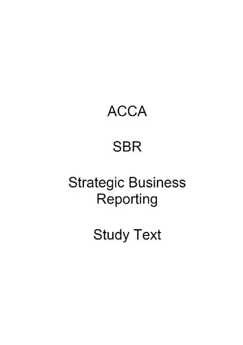 ACCA Strategic Business Reporting (PDF/EPUB Version)