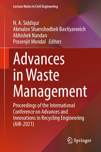 Advances in Waste Management: Proceedings of the International Conference on Advances and Innovations in Recycling Engineering (AIR-2021) (PDF/EPUB Version)
