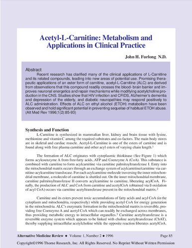 Alternative Medicine Review Monographs of Micronutrients ( Carnitine, Thiamine, Riboflavin, Taurine, Lysine, etc) (PDF/EPUB Version)
