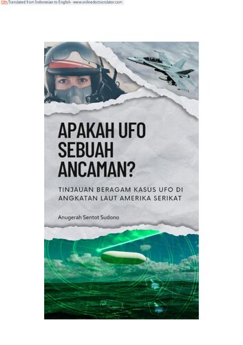 Are UFOs a Threat? : Case Studies from US Navy UFO Sightings (PDF/EPUB Version)
