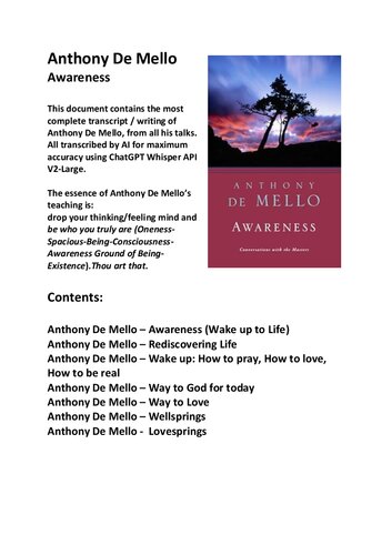Awareness : Conversations with the Masters (PDF/EPUB Version)
