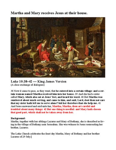 Biblical : Martha and Mary receives Jesus (PDF/EPUB Version)
