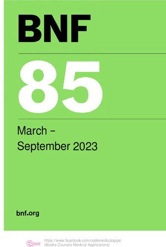 British National Formulary (BNF85): March 2023-September 2023 (PDF/EPUB Version)
