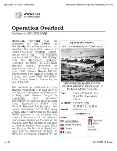 Canada's D-Day - Operation Overlord - the Battle of Normandy (PDF/EPUB Version)
