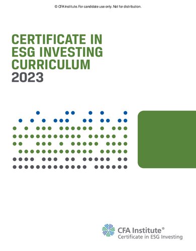 CFA ESG Certificate 2023 (PDF/EPUB Version)
