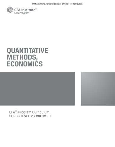 CFA Program Curriculum 2023 Level 2 Volume 1 Quantitative Methods Economics (PDF/EPUB Version)
