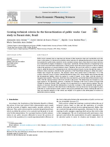 Creating technical criteria for the hierarchization of public works: Case study in Paraná state, Brazil (PDF/EPUB Version)
