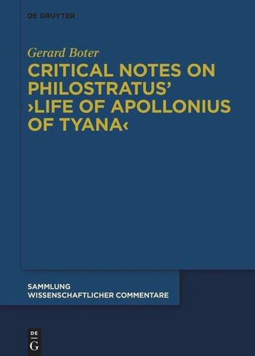 Critical Notes on Philostratus’ ›Life of Apollonius of Tyana‹ (PDF/EPUB Version)
