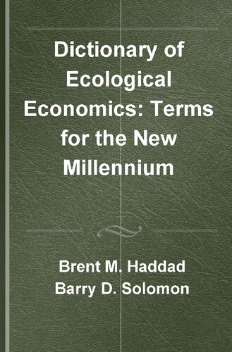 Dictionary of Ecological Economics: Terms for the New Millennium (PDF/EPUB Version)
