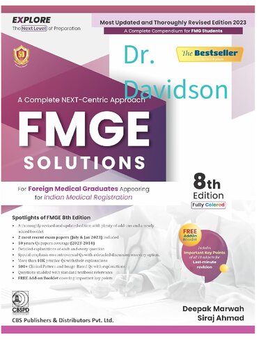 FMGE SOLUTIONS 8th edition For Foreign Medical Graduates Appearing for Indian Medical registration (PDF/EPUB Version)
