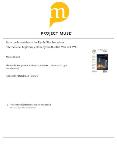 From the Mountains to the Élysée: The Precarious International Legitimacy of the Syrian Kurdish YPG and PYD (PDF/EPUB Version)
