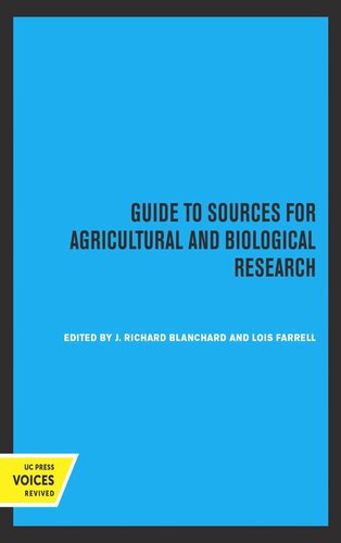 Guide to Sources for Agricultural and Biological Research (PDF/EPUB Version)
