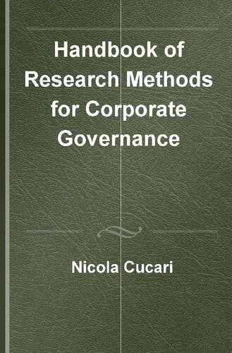 Handbook of Research Methods for Corporate Governance (PDF/EPUB Version)
