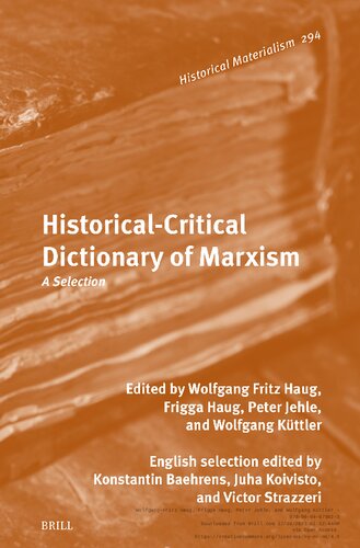 Historical-critical Dictionary of Marxism: A Selection (PDF/EPUB Version)
