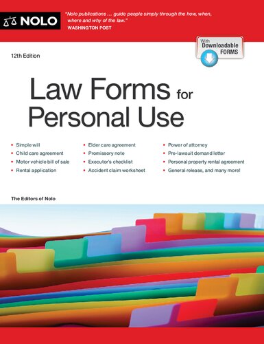 Law Forms for Personal Use (101 Law Forms for Personal Use) (PDF/EPUB Version)
