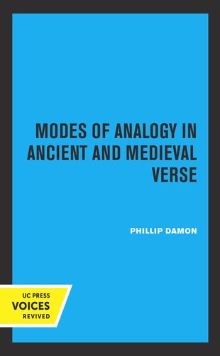 Modes of Analogy in Ancient and Medieval Verse (PDF/EPUB Version)
