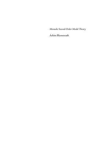 Monadic Second-Order Model Theory (PDF/EPUB Version)
