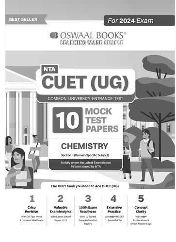 NTA CUET (UG) 10 Mock Test Sample Question Papers Chemistry (2024) (PDF/EPUB Version)
