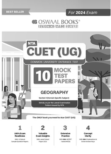 NTA CUET (UG) 10 Mock Test Sample Question Papers Geography (2024) (PDF/EPUB Version)
