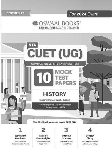 NTA CUET (UG) 10 Mock Test Sample Question Papers History (2024) (PDF/EPUB Version)
