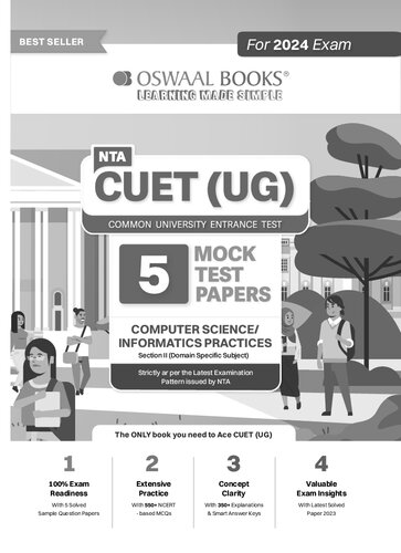 NTA CUET (UG) 5 Mock Test Sample Question Papers Computer Science/Informatics Practices (2024) (PDF/EPUB Version)
