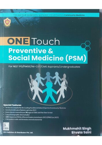 ONE TOUCH Preventive & Social Medicine (PSM) For NEET PG/ FMGE/INI-CET/CMS Aspirants / Undergraduates (PDF/EPUB Version)
