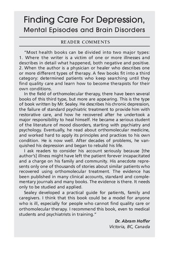 Orthomolecular Medicine : Finding care for depression, mental episodes, and brain disorders by Robert Sealey (PDF/EPUB Version)
