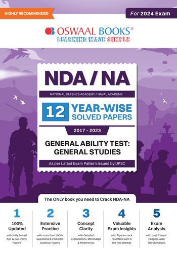 Oswaal NDA-NA (National Defence Academy / Naval Academy) 12 Solved Papers (2017-2023) General Ability Test - General Studies For 2024 Exam (PDF/EPUB Version)
