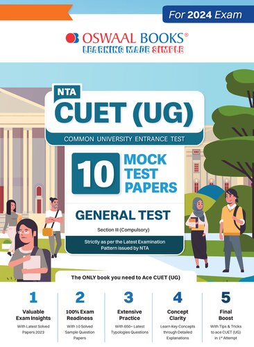 Oswaal NTA CUET (UG) 10 Mock Test Sample Question Papers General Test For 2024 Exam (PDF/EPUB Version)
