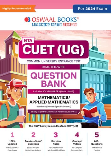 Oswaal NTA CUET (UG) Question Bank Chapterwise & Topicwise Mathematics/Applied Math (For 2024 Exam) (PDF/EPUB Version)
