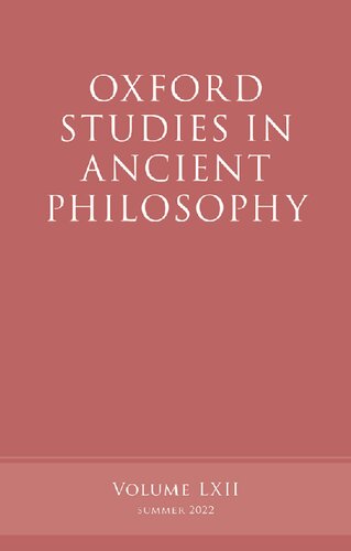 Oxford Studies in Ancient Philosophy (PDF/EPUB Version)
