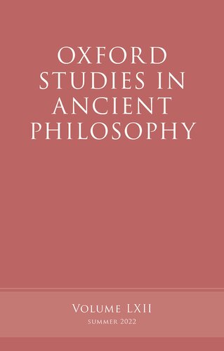 Oxford Studies in Ancient Philosophy, Volume 62 (PDF/EPUB Version)
