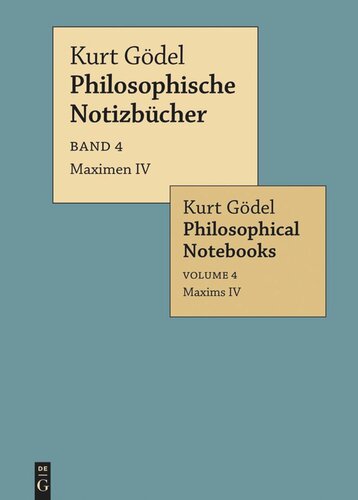 Philosophische Notizbücher / Philosophical Notebooks: Band 4 Maximen IV / Maxims IV (PDF/EPUB Version)

