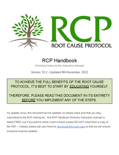 Root cause protocol RCP pdf (March 2023 version) by Morley Robbins (Orthomolecular Medicine) - Vitamin C, Magnesium, etc (PDF/EPUB Version)
