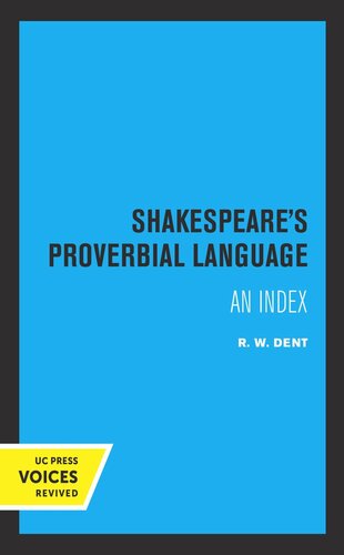 Shakespeare's Proverbial Language: An Index (PDF/EPUB Version)
