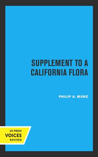 Supplement to A California Flora (PDF/EPUB Version)
