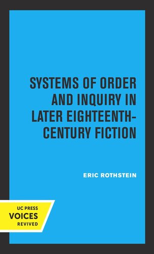 Systems of Order and Inquiry in Later Eighteenth-Century Fiction (PDF/EPUB Version)
