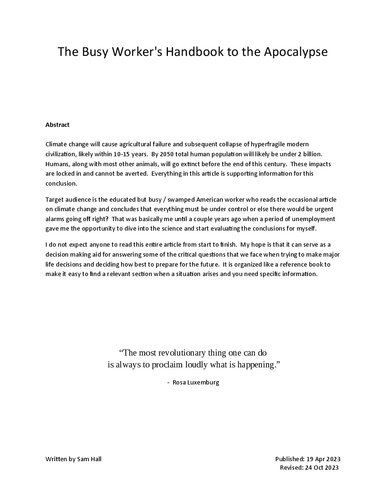 The Busy Worker's Handbook to the Apocalypse (PDF/EPUB Version)
