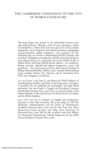 The Cambridge Companion to the City in World Literature (PDF/EPUB Version)
