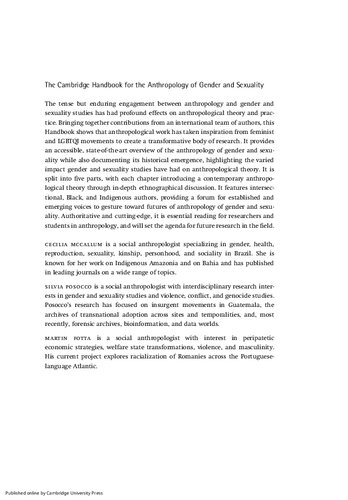 The Cambridge Handbook for the Anthropology of Gender and Sexuality (PDF/EPUB Version)
