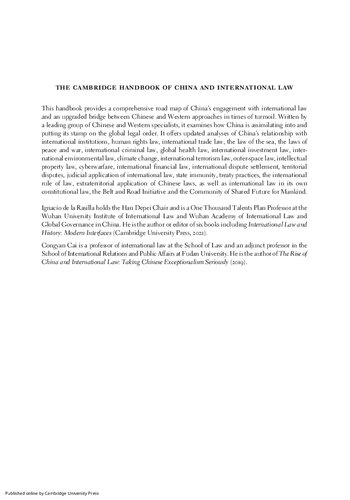 The Cambridge Handbook of China and International Law (PDF/EPUB Version)
