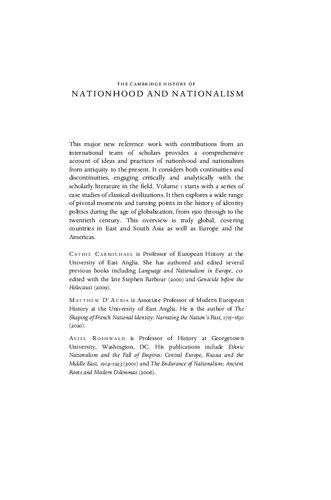 The Cambridge History of Nationhood and Nationalism. Volume 1: Patterns and Trajectories over the Longue Durée (PDF/EPUB Version)
