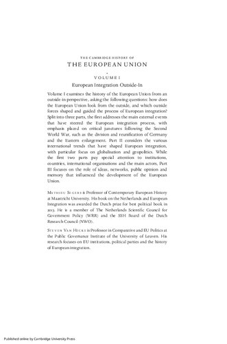 The Cambridge History of the European Union: Volume 1, European Integration Outside-In (PDF/EPUB Version)
