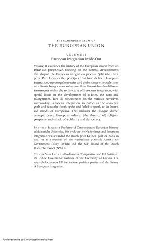The Cambridge History of the European Union: Volume 2, European Integration Inside-Out (PDF/EPUB Version)
