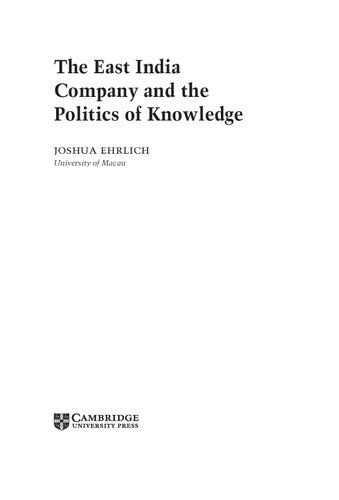 The East India Company and the Politics of Knowledge (PDF/EPUB Version)
