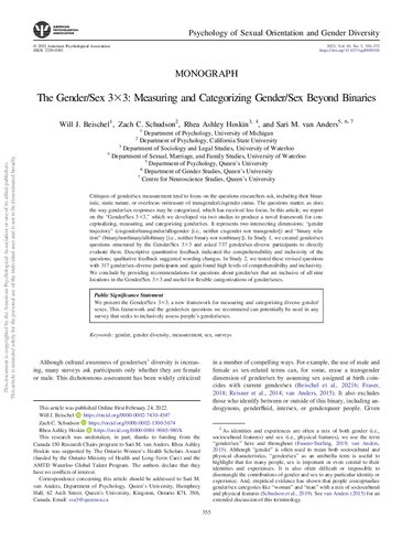 The Gender/Sex 333: Measuring and Categorizing Gender/Sex Beyond Binaries (PDF/EPUB Version)
