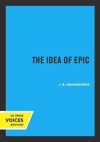 The Idea of Epic (PDF/EPUB Version)
