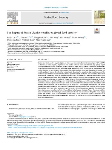 The impact of Russia-Ukraine conflict on global food security (PDF/EPUB Version)
