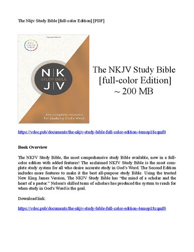 The Nkjv Study Bible (PDF/EPUB Version)
